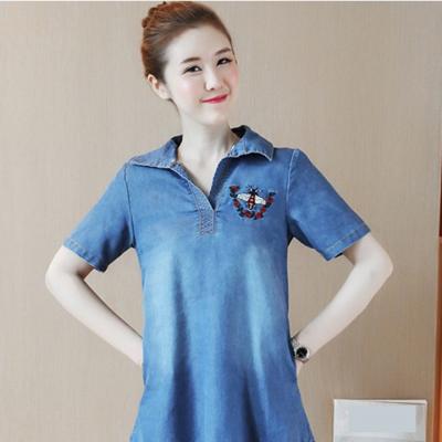 ĐẦM JEAN SUÔNG ĐUÔI CÁ CỔ SƠ MI PHỐI NÓN RỜI - NJ989